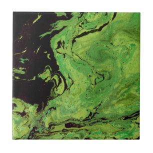 Black green marble ceramic tile