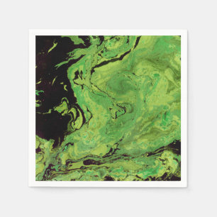 Black green marble napkins