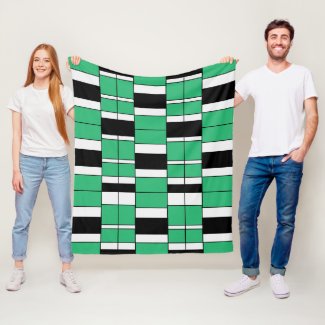 Black Green Mid Century Geometric Pattern