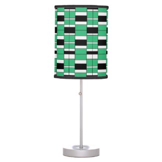 Black Green Mid Century Geometric Pattern