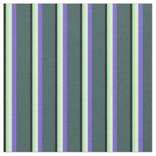 Black, Green, Mint Cream, Slate Blue & Slate Gray Fabric