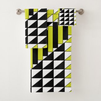 Black Green Modern Triangle Rectangle Geometric 