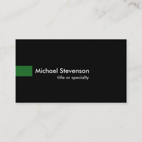 Black Green Modern Unique Consultant Business Card