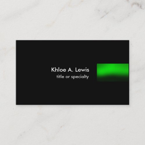 Black Green Modern Unique Plain Trend Professional Business Card