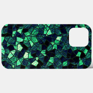 Black green mosaic with partially removed color iPhone 13 pro max case