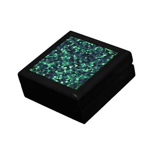 Black green mosaic with partially removed color gift box