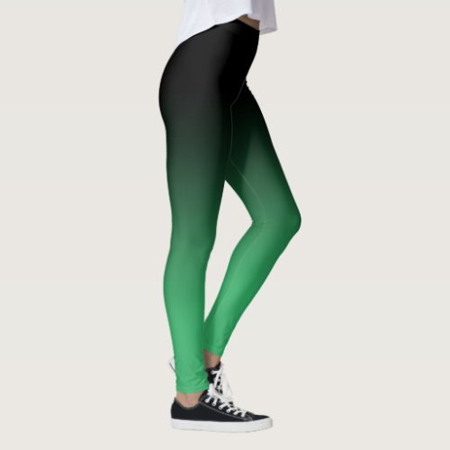 Black Green Ombre Leggings