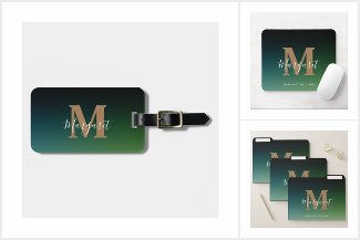 Black Green Ombre Monogram