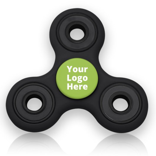 Black & Green Personalized Fidget Spinner Toy (Front)