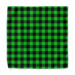 Black & Green Plaid Checked Bandana