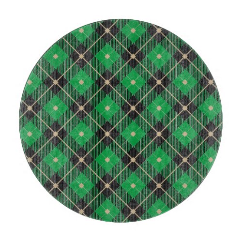 Black Green Plaid Pattern Cutting Board