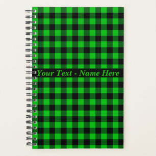 Black Green Planner Personalized Custom Text