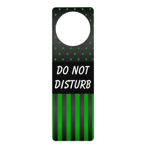 Black  Green Polka Dots  Do Not Disturb Sign