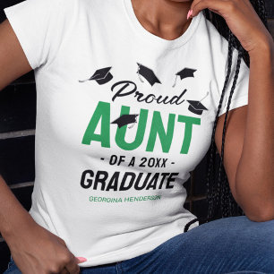 Black Green Proud Aunt 2026 Graduate T-Shirt