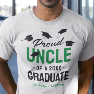 Black Green Proud Uncle 2024 Graduate T-Shirt
