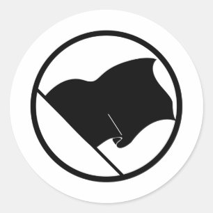 Black Green Purple Flag Plain No Symbol Blank Classic Round Sticker