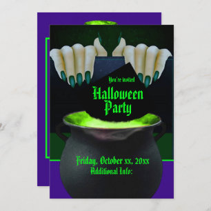 Black Green & Purple Witches Brew Invitation