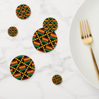 Black, Green, Red, and Yellow Kente Cloth Confetti