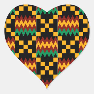 Gift Bags Stickers DIGITAL 'Best Wishes' African Inspired Blue Heart Kente Image For Use With Cards