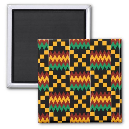 Black Green Red and Yellow Kente Cloth Magnet