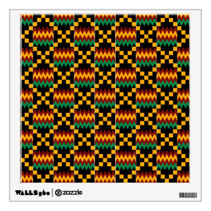 Black, Green, Red, and Yellow Kente Cloth Wall Sticker