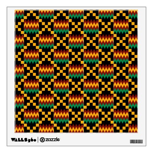 Black Green Red and Yellow Kente Cloth Wall Sticker
