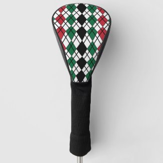 Black Green Red Argyle Pattern 