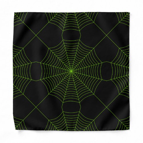 Black green spider web Halloween pattern Bandana
