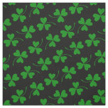 Black &amp; Green St Patrick&#39;s Day Shamrock Pattern Fabric
