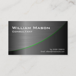 Black Green Steel Curved, Business Card