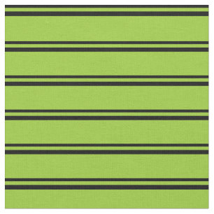 Black & Green Stripes Pattern Fabric