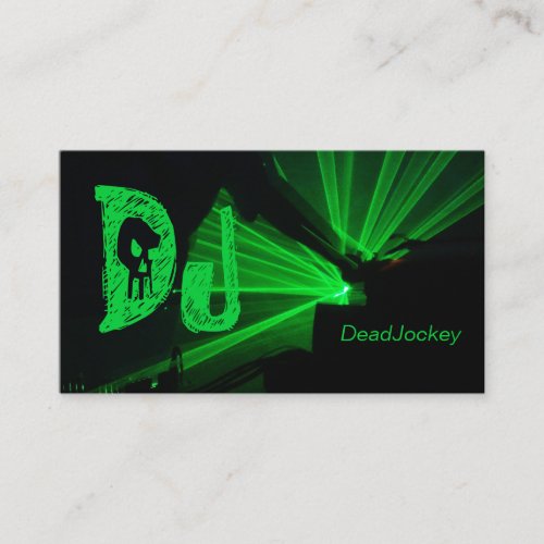 Black Green Strobe Lights DJ Business Card