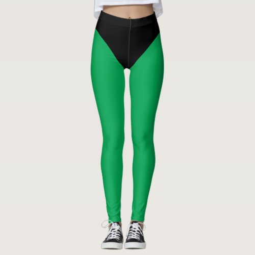 Black  Green Superhero Tights