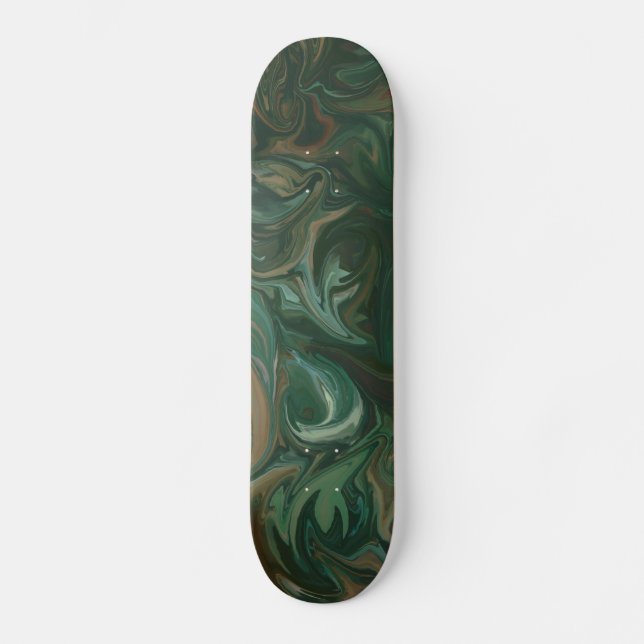 Black Green Swirl Skateboard (Front)