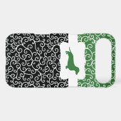 Black&Green Swirls w/Dachshund Case-Mate iPhone Case (Back (Horizontal))