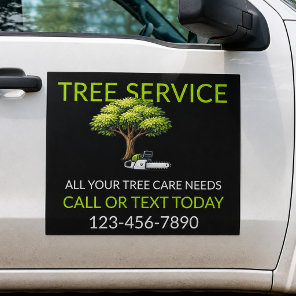 Black Green Tree Service Arborist Professional Car Magnet
