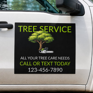 Black Green Tree Service Arborist Professional Car Magnet