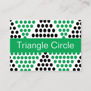 Black Green Triangle Circle Geometric  Business Card