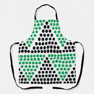 Black Green Triangle Circle Geometric Pattern