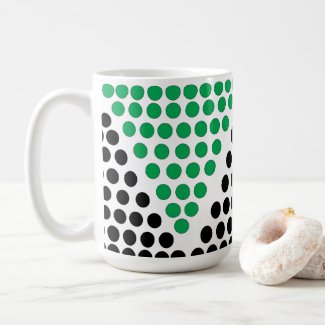 Black Green Triangle Circle Geometric Pattern