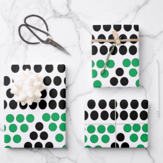 Black Green Triangle Circle Geometric Pattern