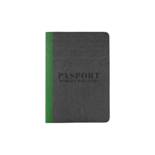 Black & Green Vintage Leather Passport Holder