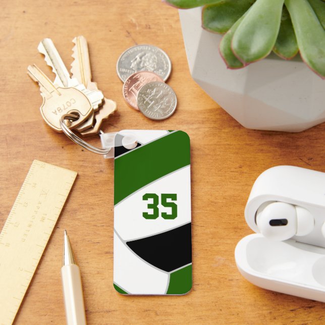 black green volleyball club team spirit gifts keychain (Desk)