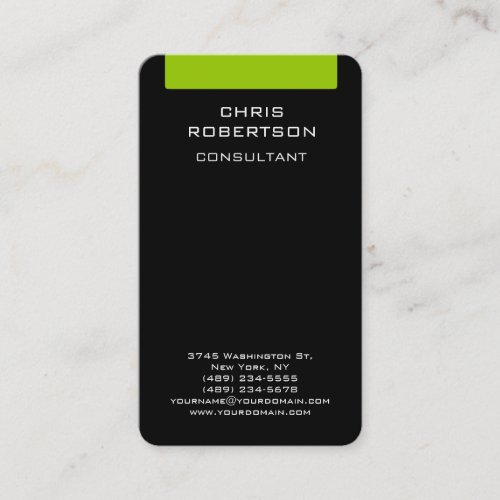 Black Green White Attractive Charm Business Card