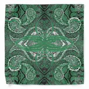 Black Green White Bohemian Bandana