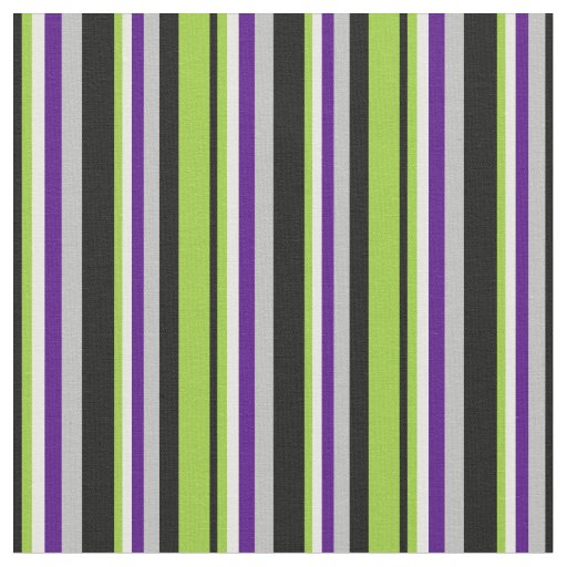 Black, Green, White, Indigo & Grey Lines Fabric