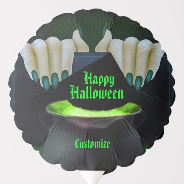 Black & Green Witches Brew Balloon (Front)