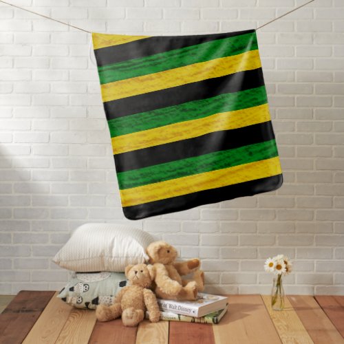 BLACK GREEN YELLOW SAMER BRASIL BABY BLANKET