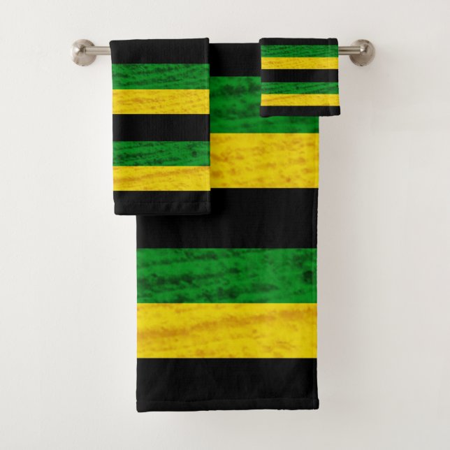 BLACK GREEN YELLOW. SAMER BRASIL BATH TOWEL SET (Insitu)