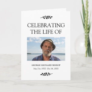 Black Greenery Celebration of Life Funeral Program